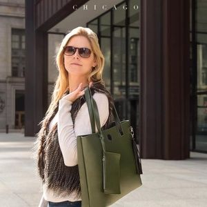 Bobbi Chicago - Black/Army LASALLE Reversible Tote
